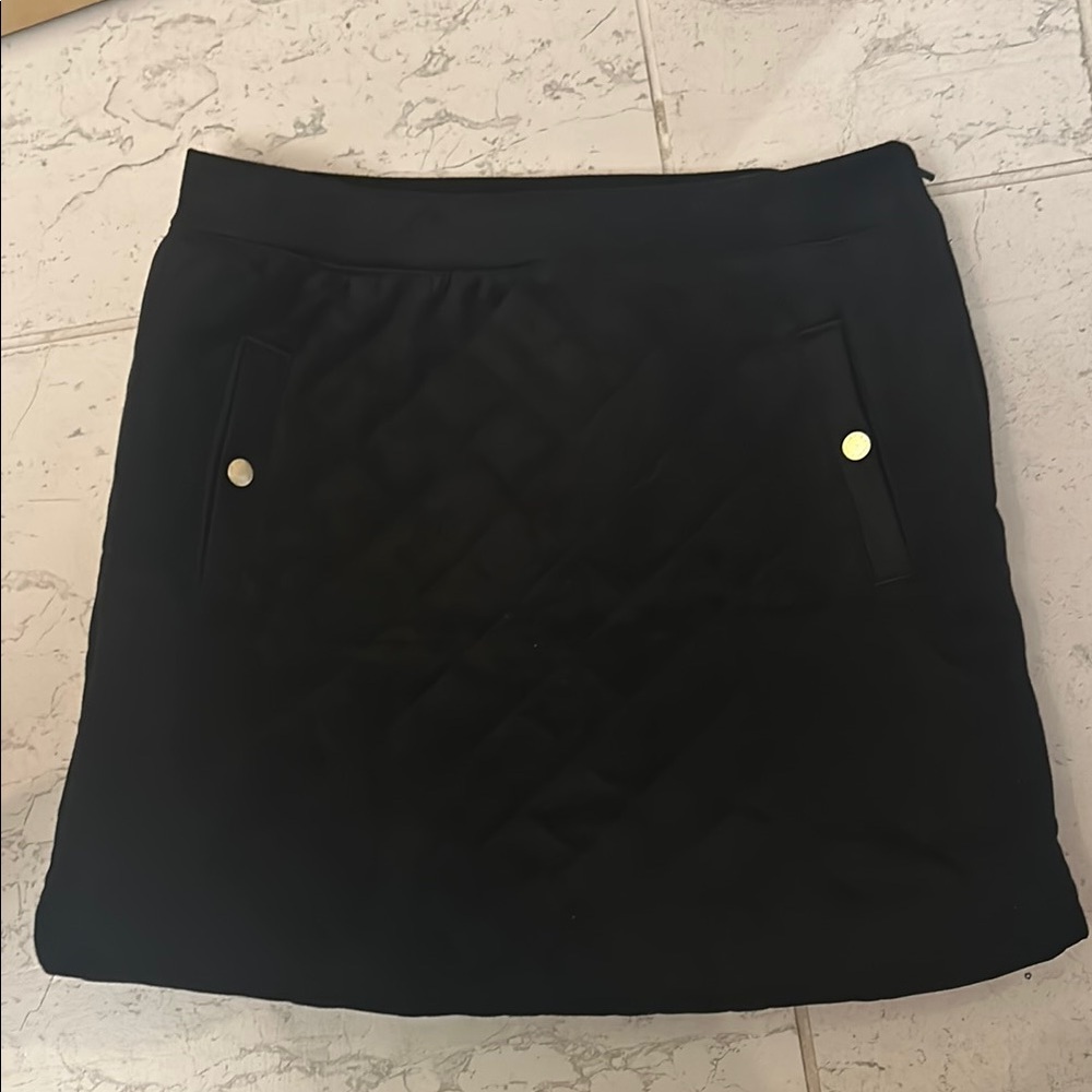 NWT Janie and Jack Girls Chic Suede Black Quilted Skirt Size 10